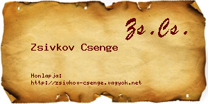 Zsivkov Csenge névjegykártya